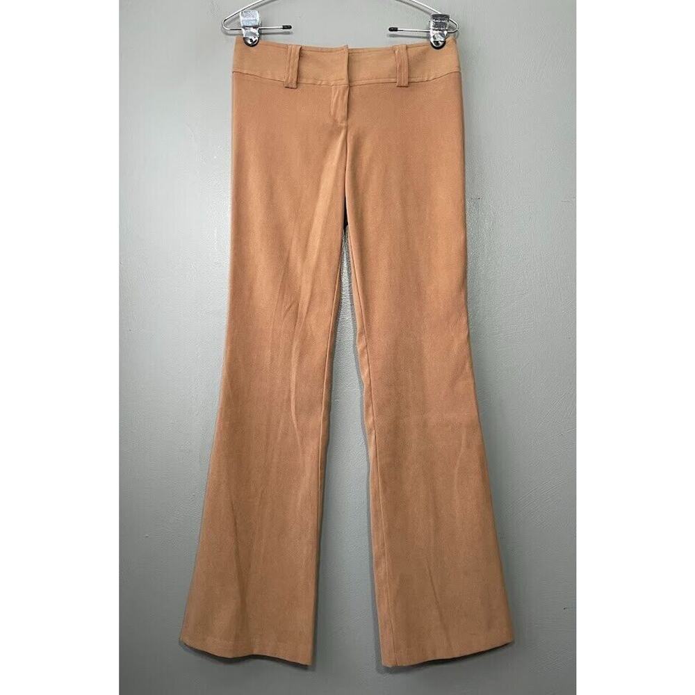 Tracy Evans Limited Trousers Juniors Size 5 Tan Dress Pants Low Rise Flare Y2K